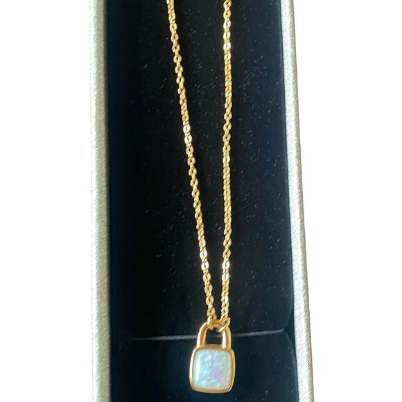 Taylor Swift Opalite Lock Necklace Life Of A Showgirl In Hand Free Ship W/ Box - Picture 2 of 4
